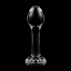SERIE NEBULA DE IBIZA - MODELO 2 TAPÓN ANAL DE VIDRIO DE BOROSILICATO TRANSPARENTE 11 CM -O- 3,5 CM