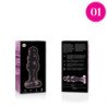 SERIE NEBULA DE IBIZA - MODELO 1 TAPÓN ANAL DE VIDRIO DE BOROSILICATO ROSA 10,5 CM -O- 3 CM