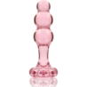 SERIE NEBULA DE IBIZA - MODELO 1 TAPÓN ANAL DE VIDRIO DE BOROSILICATO ROSA 10,5 CM -O- 3 CM