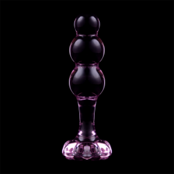 SERIE NEBULA DE IBIZA - MODELO 1 TAPÓN ANAL DE VIDRIO DE BOROSILICATO ROSA 10,5 CM -O- 3 CM