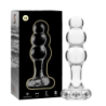 SERIE NEBULA DE IBIZA - MODELO 1 TAPÓN ANAL DE VIDRIO DE BOROSILICATO TRANSPARENTE 10,5 CM -O- 3 CM