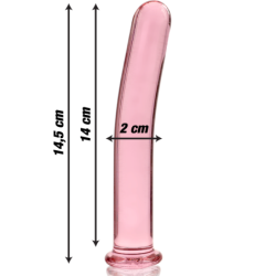 SERIE NEBULA DE IBIZA - MODELO 8 DILDO DE VIDRIO DE BOROSILICATO ROSA 14,5 CM -O- 2 CM