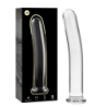 SERIE NEBULA DE IBIZA - MODELO 8 DILDO DE VIDRIO DE BOROSILICATO TRANSPARENTE 14,5 CM -O- 2 CM