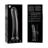 SERIE NEBULA DE IBIZA - MODELO 8 DILDO DE VIDRIO DE BOROSILICATO TRANSPARENTE 14,5 CM -O- 2 CM