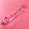 SERIE NEBULA DE IBIZA - MODELO 12 DILDO DE VIDRIO DE BOROSILICATO ROSA 17 CM -O- 3,5 CM