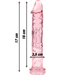 SERIE NEBULA DE IBIZA - MODELO 12 DILDO DE VIDRIO DE BOROSILICATO ROSA 17 CM -O- 3,5 CM