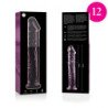 SERIE NEBULA DE IBIZA - MODELO 12 DILDO DE VIDRIO DE BOROSILICATO ROSA 17 CM -O- 3,5 CM