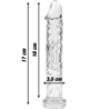 SERIE NEBULA DE IBIZA - MODELO 12 DILDO DE VIDRIO DE BOROSILICATO TRANSPARENTE 17 CM -O- 3,5 CM