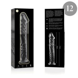 SERIE NEBULA DE IBIZA - MODELO 12 DILDO DE VIDRIO DE BOROSILICATO TRANSPARENTE 17 CM -O- 3,5 CM