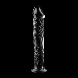 SERIE NEBULA DE IBIZA - MODELO 12 DILDO DE VIDRIO DE BOROSILICATO TRANSPARENTE 17 CM -O- 3,5 CM