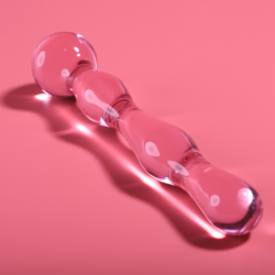 SERIE NEBULA DE IBIZA - MODELO 13 DILDO DE VIDRIO DE BOROSILICATO ROSA 18 CM -O- 3,5 CM