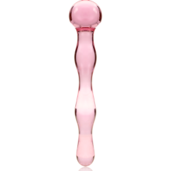 SERIE NEBULA DE IBIZA - MODELO 13 DILDO DE VIDRIO DE BOROSILICATO ROSA 18 CM -O- 3,5 CM