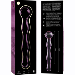 SERIE NEBULA DE IBIZA - MODELO 13 DILDO DE VIDRIO DE BOROSILICATO ROSA 18 CM -O- 3,5 CM