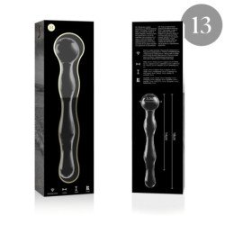 SERIE NEBULA DE IBIZA - MODELO 13 DILDO DE VIDRIO DE BOROSILICATO TRANSPARENTE 18 CM -O- 3,5 CM
