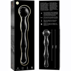 SERIE NEBULA DE IBIZA - MODELO 13 DILDO DE VIDRIO DE BOROSILICATO TRANSPARENTE 18 CM -O- 3,5 CM