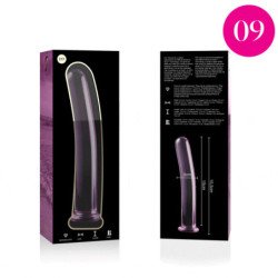 SERIE NEBULA DE IBIZA - MODELO 9 DILDO DE VIDRIO DE BOROSILICATO ROSA 15,5 CM -O- 2,5 CM
