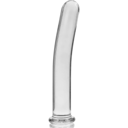 SERIE NEBULA DE IBIZA - MODELO 9 DILDO DE VIDRIO DE BOROSILICATO TRANSPARENTE 15,5 CM -O- 2,5 CM