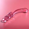 SERIE NEBULA DE IBIZA - MODELO 14 DILDO DE VIDRIO DE BOROSILICATO ROSA 18,5 CM -O- 3 CM