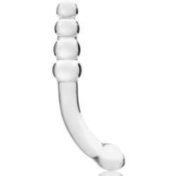 SERIE NEBULA DE IBIZA - MODELO 14 DILDO DE VIDRIO DE BOROSILICATO TRANSPARENTE 18,5 CM -O- 3 CM