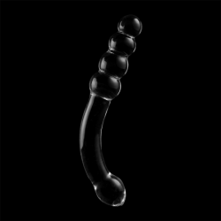 SERIE NEBULA DE IBIZA - MODELO 14 DILDO DE VIDRIO DE BOROSILICATO TRANSPARENTE 18,5 CM -O- 3 CM
