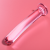 SERIE NEBULA DE IBIZA - MODELO 17 DILDO DE VIDRIO DE BOROSILICATO ROSA 18,5 CM -O- 3 CM