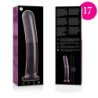 SERIE NEBULA DE IBIZA - MODELO 17 DILDO DE VIDRIO DE BOROSILICATO ROSA 18,5 CM -O- 3 CM