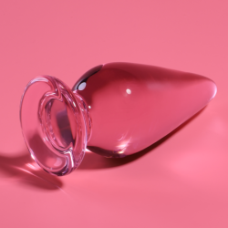 SERIE NEBULA DE IBIZA - MODELO 4 TAPÓN ANAL DE VIDRIO DE BOROSILICATO ROSA 11 CM -O- 5 CM