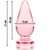 SERIE NEBULA DE IBIZA - MODELO 4 TAPÓN ANAL DE VIDRIO DE BOROSILICATO ROSA 11 CM -O- 5 CM