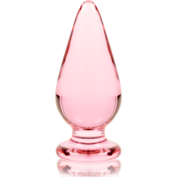 SERIE NEBULA DE IBIZA - MODELO 4 TAPÓN ANAL DE VIDRIO DE BOROSILICATO ROSA 11 CM -O- 5 CM