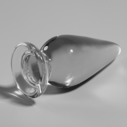 SERIE NEBULA DE IBIZA - MODELO 4 TAPÓN ANAL DE VIDRIO DE BOROSILICATO TRANSPARENTE 11 CM -O- 5 CM
