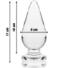 SERIE NEBULA DE IBIZA - MODELO 4 TAPÓN ANAL DE VIDRIO DE BOROSILICATO TRANSPARENTE 11 CM -O- 5 CM