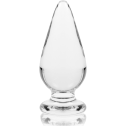 SERIE NEBULA DE IBIZA - MODELO 4 TAPÓN ANAL DE VIDRIO DE BOROSILICATO TRANSPARENTE 11 CM -O- 5 CM