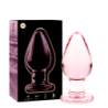 SERIE NEBULA DE IBIZA - MODELO 3 TAPÓN ANAL DE VIDRIO DE BOROSILICATO ROSA 11 CM -O- 5 CM