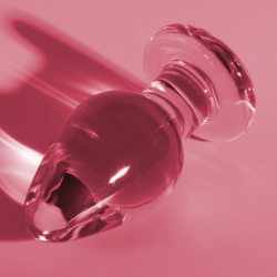 SERIE NEBULA DE IBIZA - MODELO 3 TAPÓN ANAL DE VIDRIO DE BOROSILICATO ROSA 11 CM -O- 5 CM