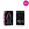 SERIE NEBULA DE IBIZA - MODELO 3 TAPÓN ANAL DE VIDRIO DE BOROSILICATO ROSA 11 CM -O- 5 CM