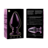 SERIE NEBULA DE IBIZA - MODELO 3 TAPÓN ANAL DE VIDRIO DE BOROSILICATO ROSA 11 CM -O- 5 CM