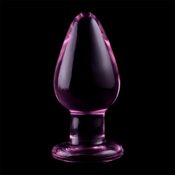 SERIE NEBULA DE IBIZA - MODELO 3 TAPÓN ANAL DE VIDRIO DE BOROSILICATO ROSA 11 CM -O- 5 CM