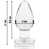 SERIE NEBULA DE IBIZA - MODELO 3 TAPÓN ANAL DE VIDRIO DE BOROSILICATO TRANSPARENTE 11 CM -O- 5 CM