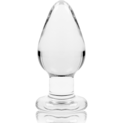 SERIE NEBULA DE IBIZA - MODELO 3 TAPÓN ANAL DE VIDRIO DE BOROSILICATO TRANSPARENTE 11 CM -O- 5 CM