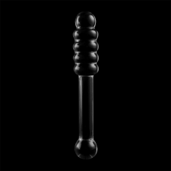 SERIE NEBULA DE IBIZA - MODELO 20 DILDO DE VIDRIO DE BOROSILICATO TRANSPARENTE 20,5 CM -O- 3 CM