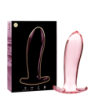 SERIE NEBULA DE IBIZA - MODELO 5 TAPÓN ANAL DE VIDRIO DE BOROSILICATO ROSA 12,5 CM -O- 3,5 CM