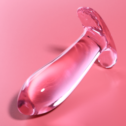 SERIE NEBULA DE IBIZA - MODELO 5 TAPÓN ANAL DE VIDRIO DE BOROSILICATO ROSA 12,5 CM -O- 3,5 CM