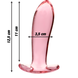 SERIE NEBULA DE IBIZA - MODELO 5 TAPÓN ANAL DE VIDRIO DE BOROSILICATO ROSA 12,5 CM -O- 3,5 CM