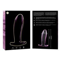 SERIE NEBULA DE IBIZA - MODELO 5 TAPÓN ANAL DE VIDRIO DE BOROSILICATO ROSA 12,5 CM -O- 3,5 CM
