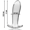 SERIE NEBULA DE IBIZA - MODELO 5 TAPÓN ANAL DE VIDRIO DE BOROSILICATO TRANSPARENTE 12,5 CM -O- 3,5 CM
