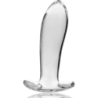 SERIE NEBULA DE IBIZA - MODELO 5 TAPÓN ANAL DE VIDRIO DE BOROSILICATO TRANSPARENTE 12,5 CM -O- 3,5 CM