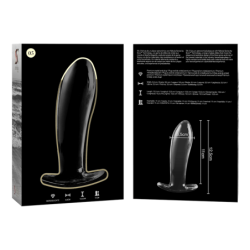 SERIE NEBULA DE IBIZA - MODELO 5 TAPÓN ANAL DE VIDRIO DE BOROSILICATO TRANSPARENTE 12,5 CM -O- 3,5 CM