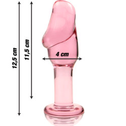 SERIE NEBULA DE IBIZA - MODELO 6 TAPÓN ANAL DE VIDRIO DE BOROSILICATO ROSA 12,5 CM -O- 4 CM