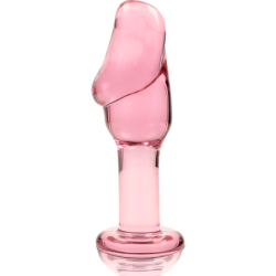 SERIE NEBULA DE IBIZA - MODELO 6 TAPÓN ANAL DE VIDRIO DE BOROSILICATO ROSA 12,5 CM -O- 4 CM
