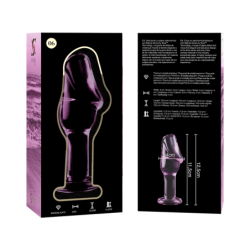 SERIE NEBULA DE IBIZA - MODELO 6 TAPÓN ANAL DE VIDRIO DE BOROSILICATO ROSA 12,5 CM -O- 4 CM